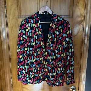 Suslo couture Christmas lights suit jacket